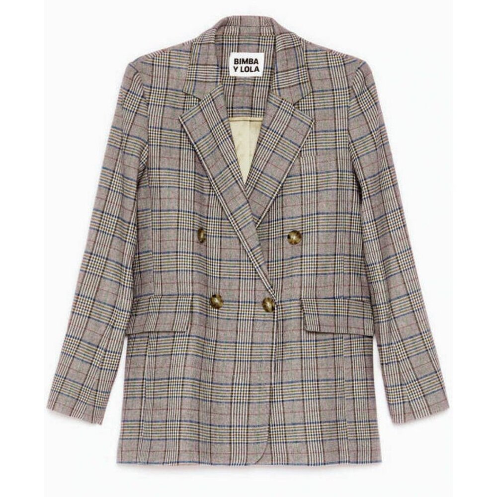 Bimba Y Lola Check-Patterend Jacket Multi Size EU 36/ US 4